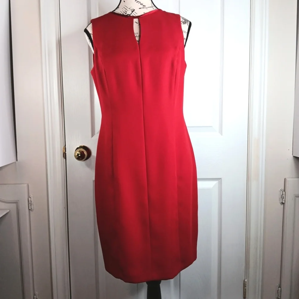 Petite Sophisticate Red Formal Midi Dress Size 8 With Bolero Jacket Wedding - Picture 7 of 16